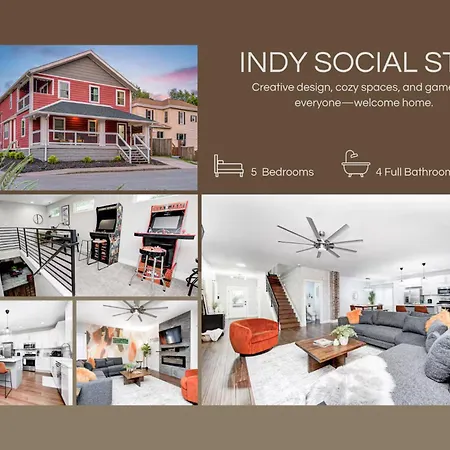 Indy Social Stay - Sleeps16 - Fountain Square - Group Getaway
